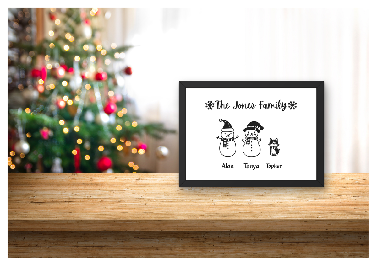 Family Christmas portrait - Snowmen