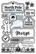 Set of personalised Christmas postage labels with Gingerbread boy