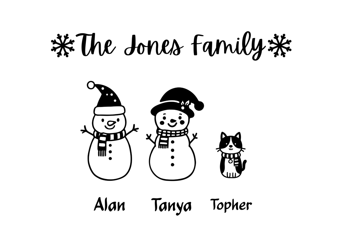 Family Christmas portrait - Snowmen